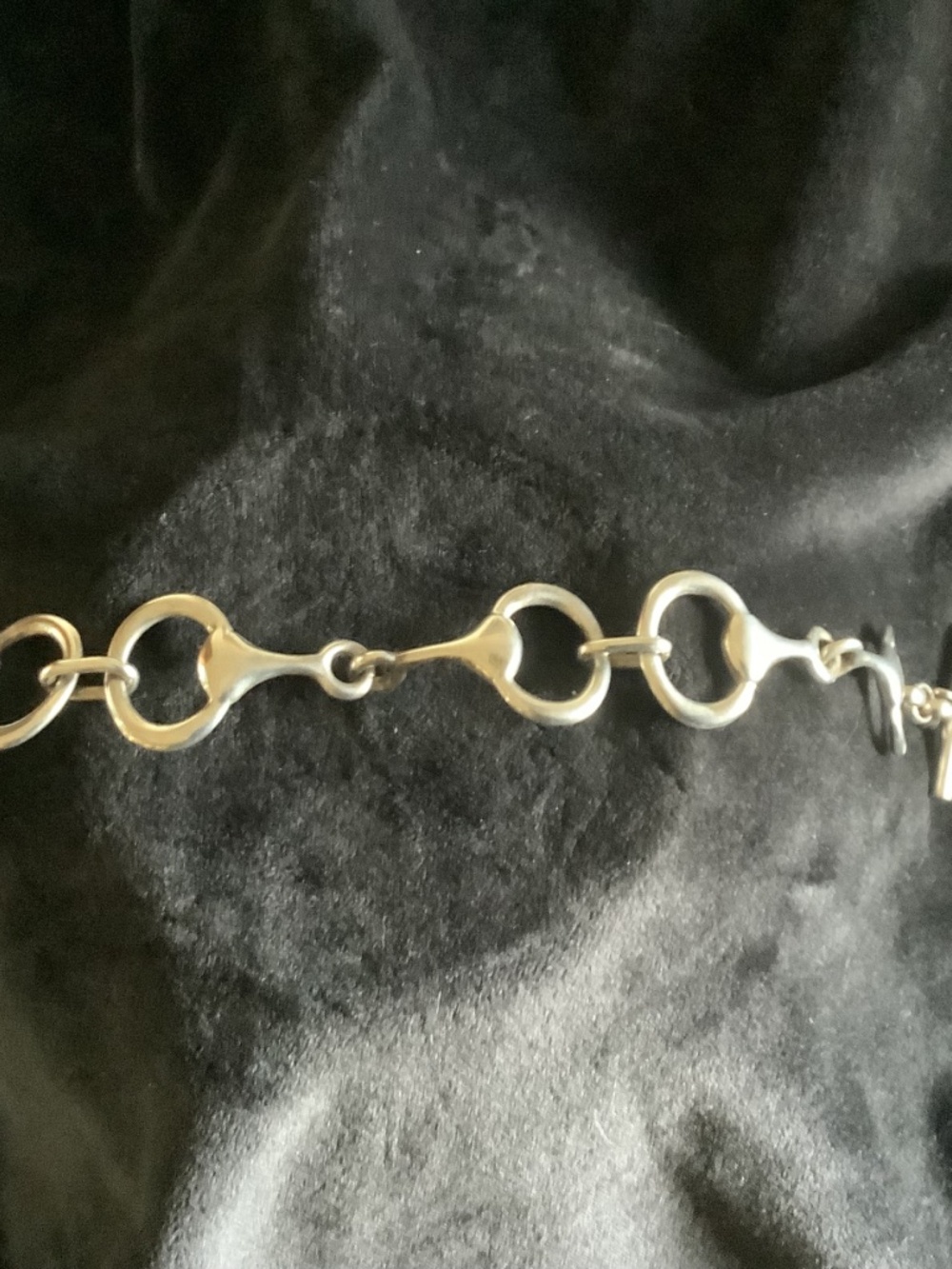 Unique Silver Horse Bit Bracelet with Toggle Closure - Picture 2 of 2